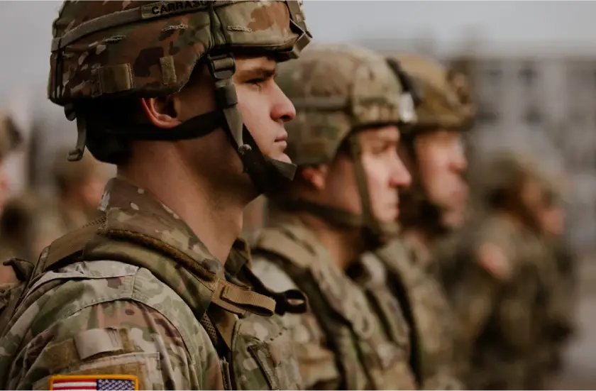 National Guard Soldiers U.S. Army National Guard Soldiers standing in formation
